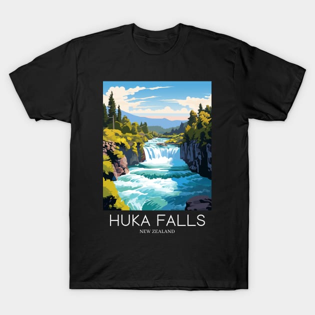 A Pop Art Travel Print of the Huka Falls - New Zealand T-Shirt by Studio Red Koala
